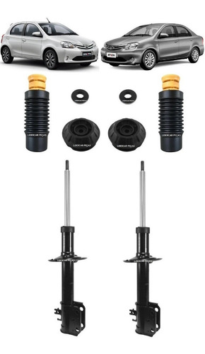 Amortecedor + Kit Batente Dianteiro Toyota Etios Não Cross