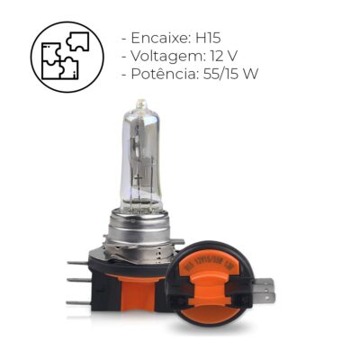 LAMPADA UNIDADE H15 12V 35W HALOGENA