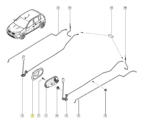 Maçaneta Interna Da Porta Dianteira Lado Direito - Imagem 3