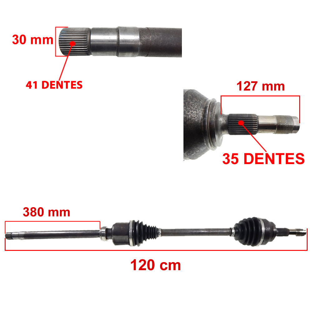 SEMI EIXO LD DIREITO 25 X 25 COM ABS